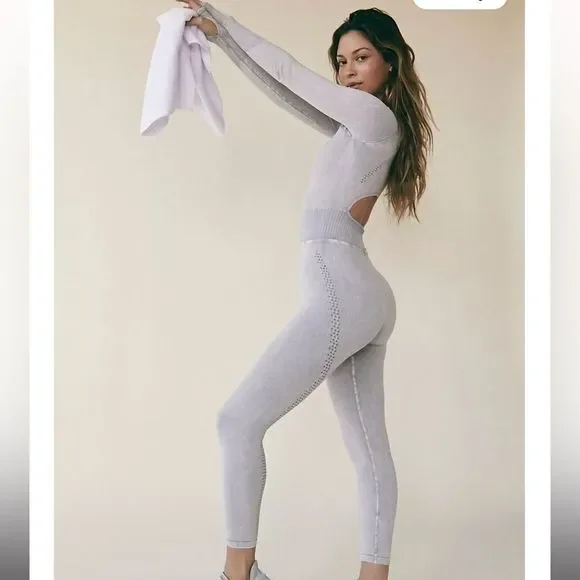 FREE PEOPLE | NWOT Good Karma Long-Sleeve Onesie in Ice Grey * - Picture 2 of 7